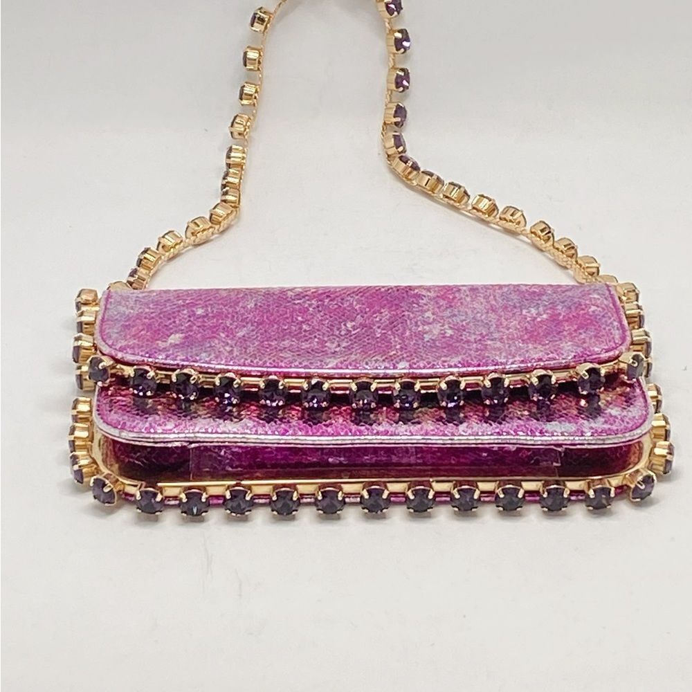 Aquazzura Mini Galactic Crystal Snake-Embossed Leather Shoulder Bag - Picture 4 of 10